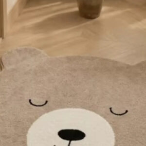 Bear Face Round Nursery Rug
