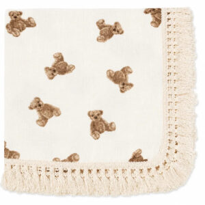 Teddy Bear Fringe Blanket for Baby