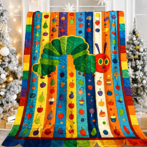 Rainbow ABC Caterpillar Baby Quilt