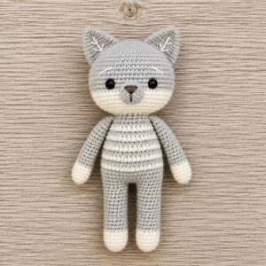 Artisan Crochet Striped Cat Doll