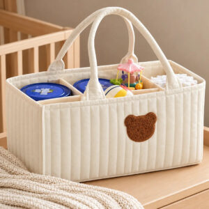 Quilted Diaper Caddy Organizer