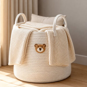 Bear Cotton Rope Storage Basket