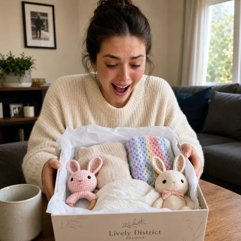 Luxury baby gift box with handmade keepsakes