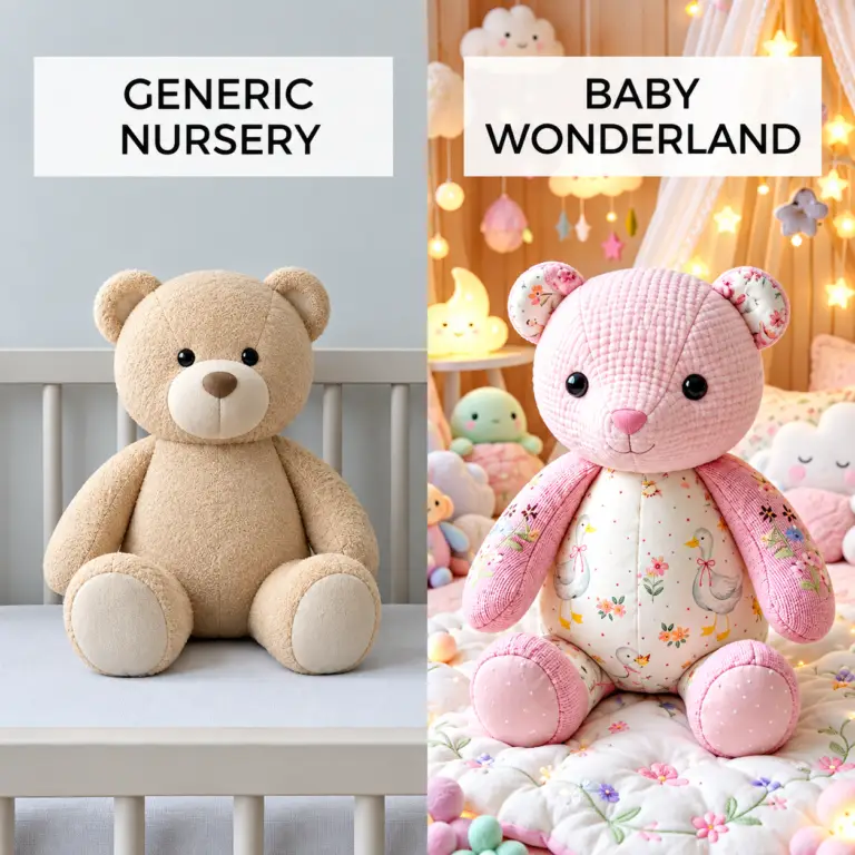 Generic nursery compared with a designed Baby Wonderland nursery