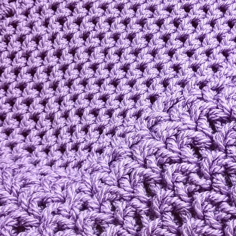Lavender mixed-stitch handmade crochet baby blanket