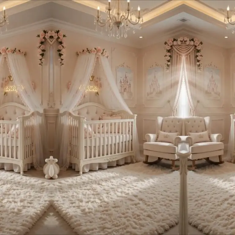 Arabella princess nursery design in soft pink with custom crib bedding