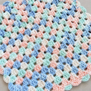Denim Dream Chenille Crochet Baby Blanket