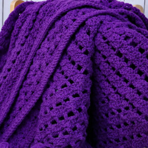 Purple Lace Crochet Baby Blanket