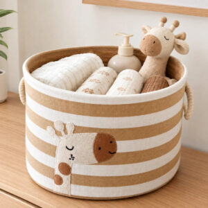 Giraffe Striped Nursery Storage Basket